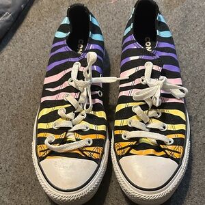 Converse Black and Multicolor Striped Sneakers
